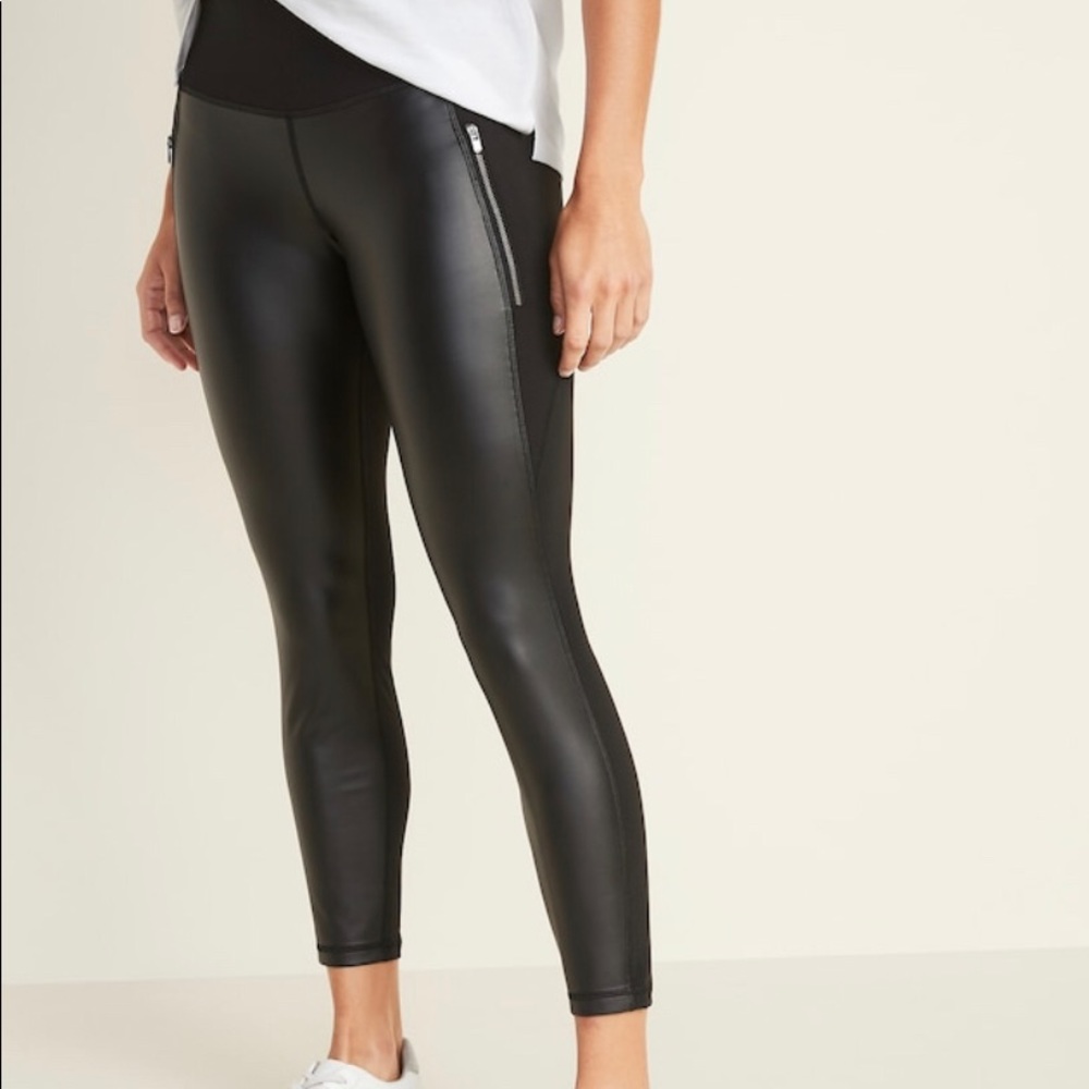 Faux Leather Leggings-Old Navy